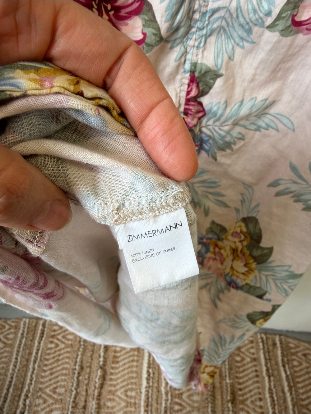 Zimmerman 100% linen Kali hibiscus tie dress - Picture 7 of 16